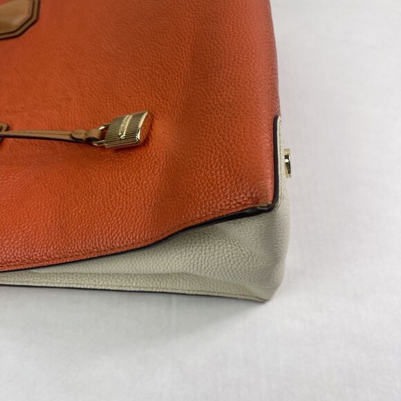 Michael Kors Studio Mercer Large Leather Tote Orange Acorn Handbag Purse Edgy - Picture 9 of 16